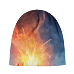 Erupting Volcano Print Beanie
