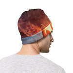 Erupting Volcano Print Beanie