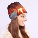 Erupting Volcano Print Beanie