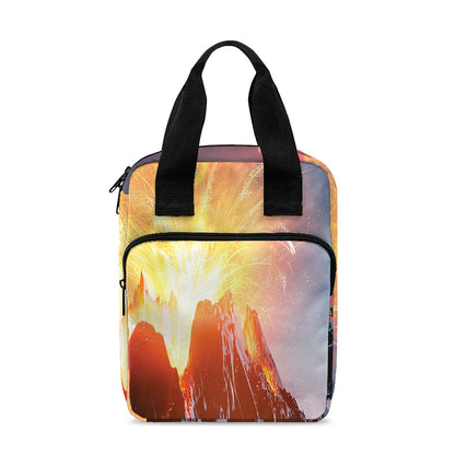 Erupting Volcano Print Bible Tote Bag