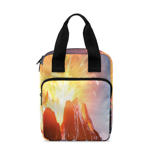 Erupting Volcano Print Bible Tote Bag