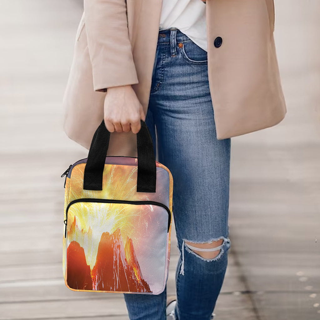 Erupting Volcano Print Bible Tote Bag