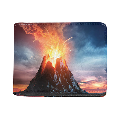 Erupting Volcano Print Bifold Wallet