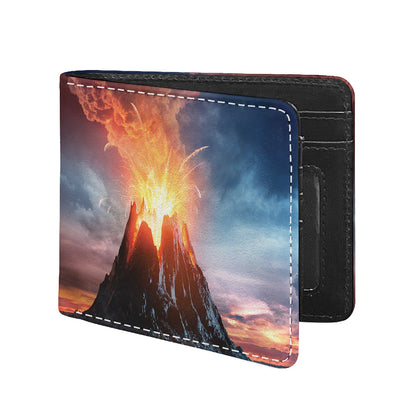Erupting Volcano Print Bifold Wallet