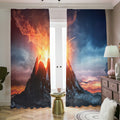 Erupting Volcano Print Dimout Pencil Pleat Curtains