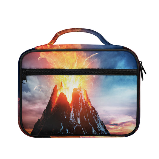 Erupting Volcano Print Briefcase Bible Bag