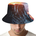 Erupting Volcano Print Bucket Hat