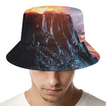Erupting Volcano Print Bucket Hat