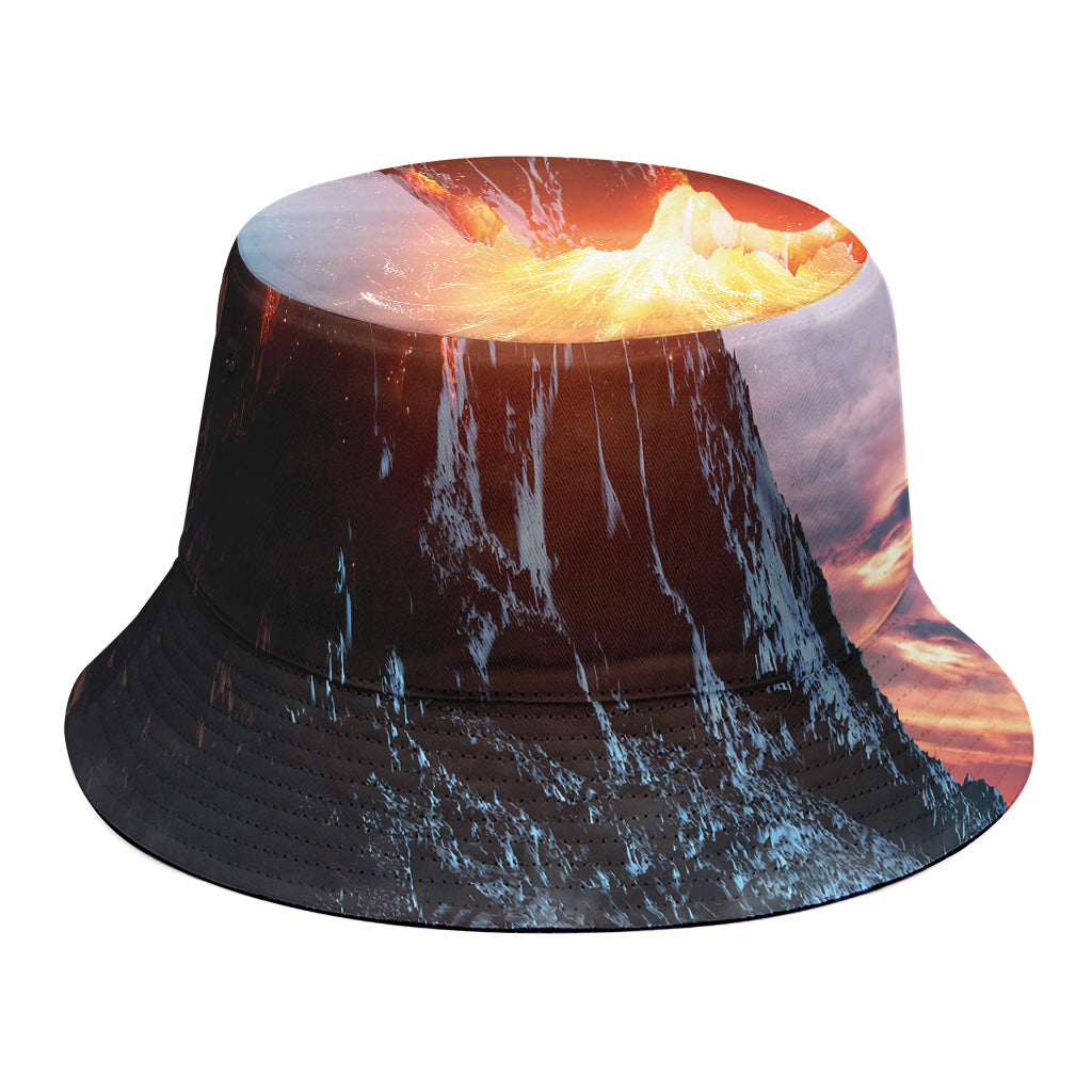 Erupting Volcano Print Bucket Hat