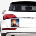 Erupting Volcano Print Car Sticker