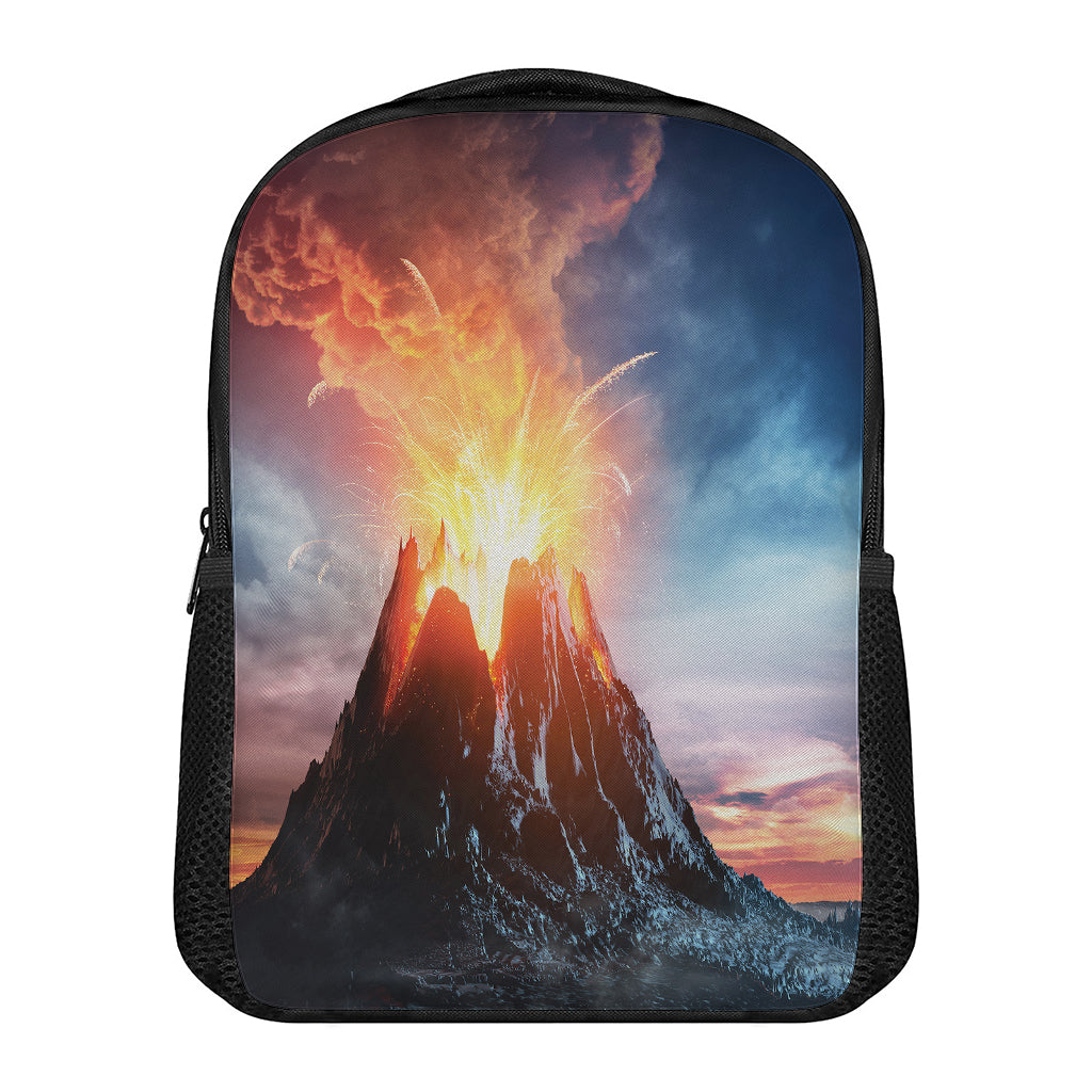 Erupting Volcano Print Casual Backpack