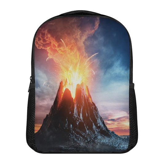 Erupting Volcano Print Casual Backpack