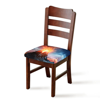 Erupting Volcano Print Chair Cushion Cover