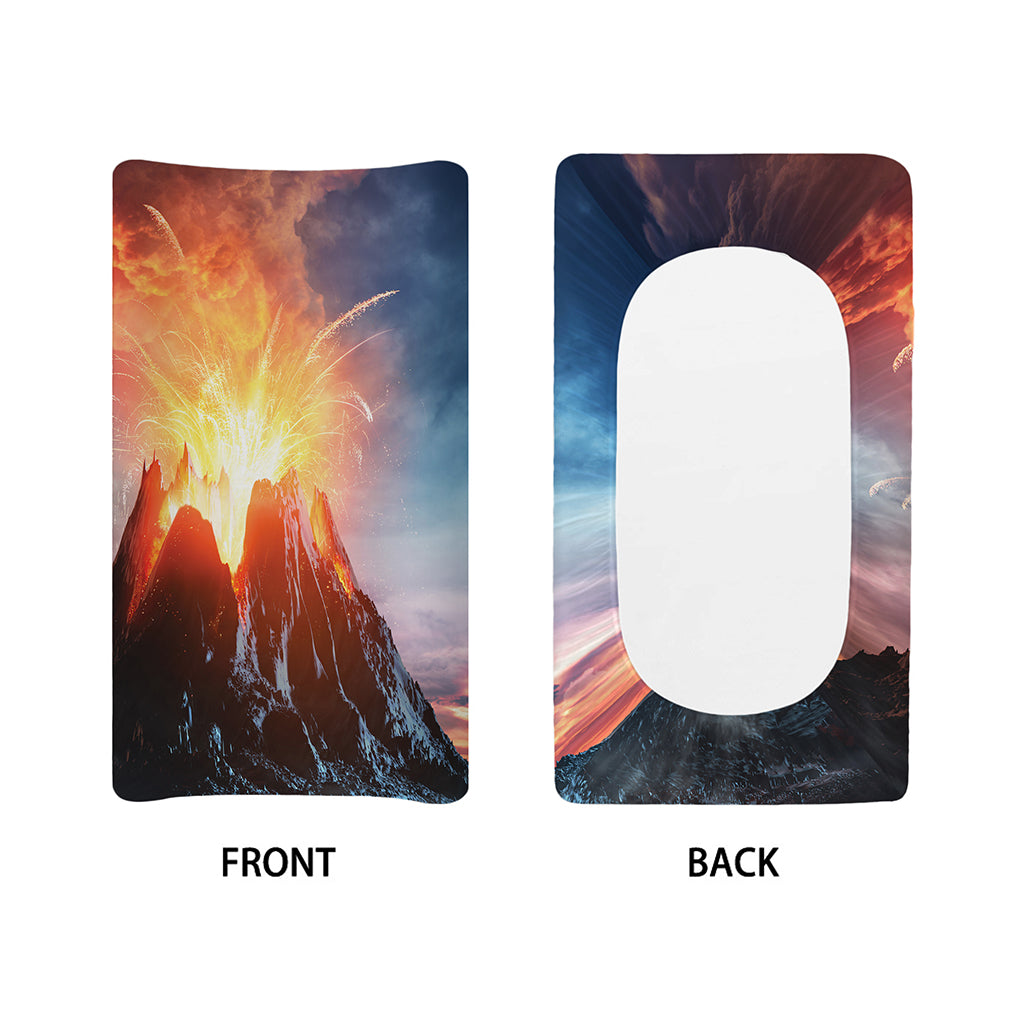 Erupting Volcano Print Changing Pad Cover