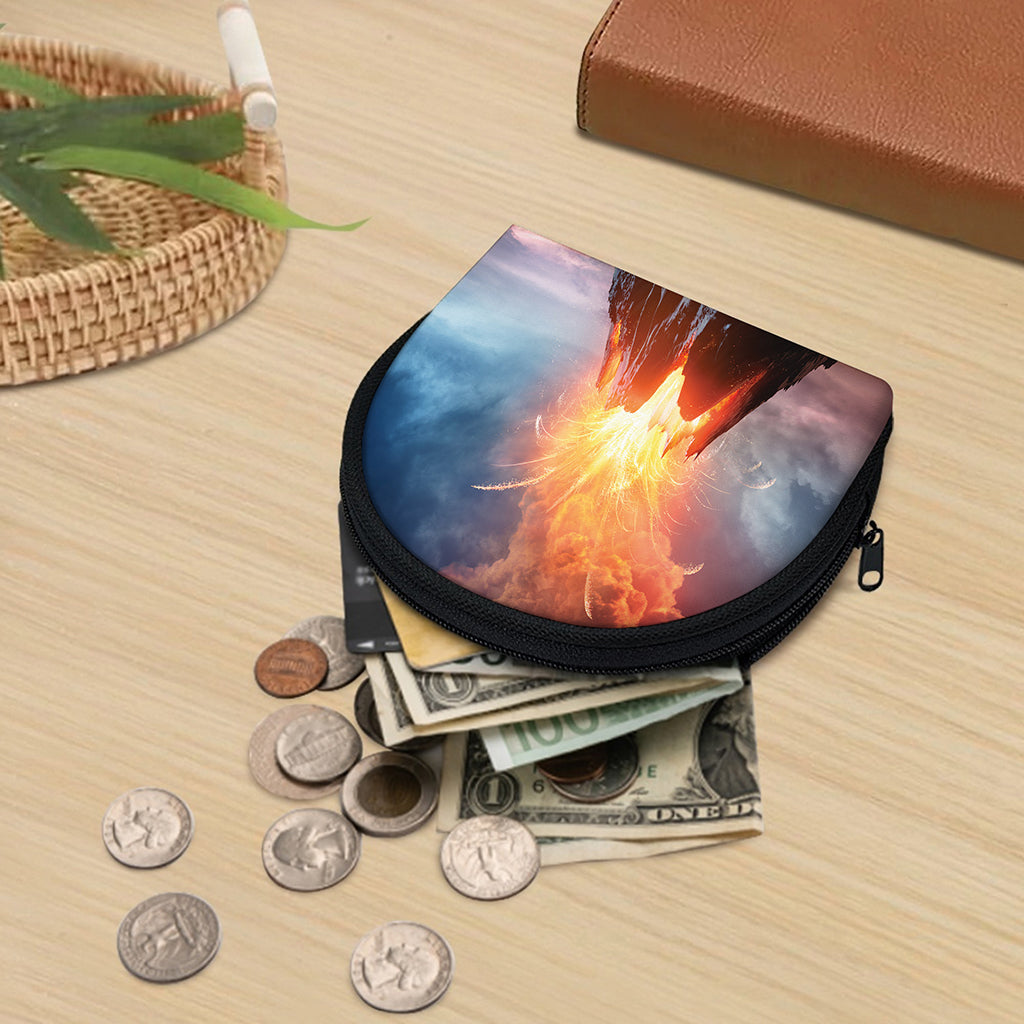Erupting Volcano Print Coin Purse