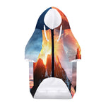 Erupting Volcano Print Dog Zip Up Hoodie