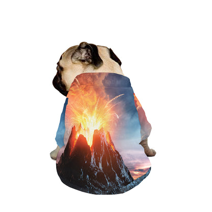 Erupting Volcano Print Dog Zip Up Jacket