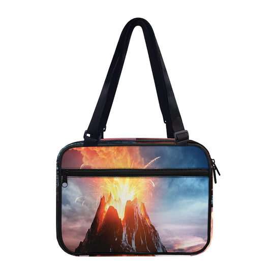 Erupting Volcano Print Double Strap Bible Bag