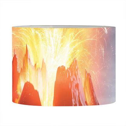 Erupting Volcano Print Drum Lamp Shade