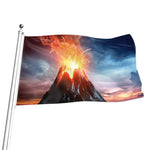 Erupting Volcano Print Flag