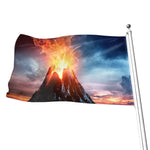 Erupting Volcano Print Flag