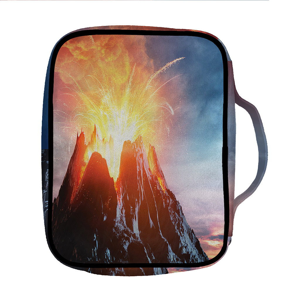 Erupting Volcano Print Front Pocket Bible Bag