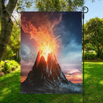 Erupting Volcano Print Garden Flag