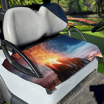 Erupting Volcano Print Golf Cart Seat Cover