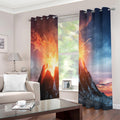 Erupting Volcano Print Grommet Curtains