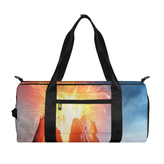 Erupting Volcano Print Gym Bag