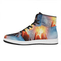 Erupting Volcano Print High Top Leather Sneakers
