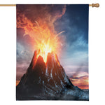 Erupting Volcano Print House Flag