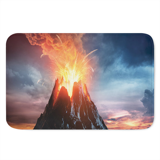 Erupting Volcano Print Indoor Door Mat
