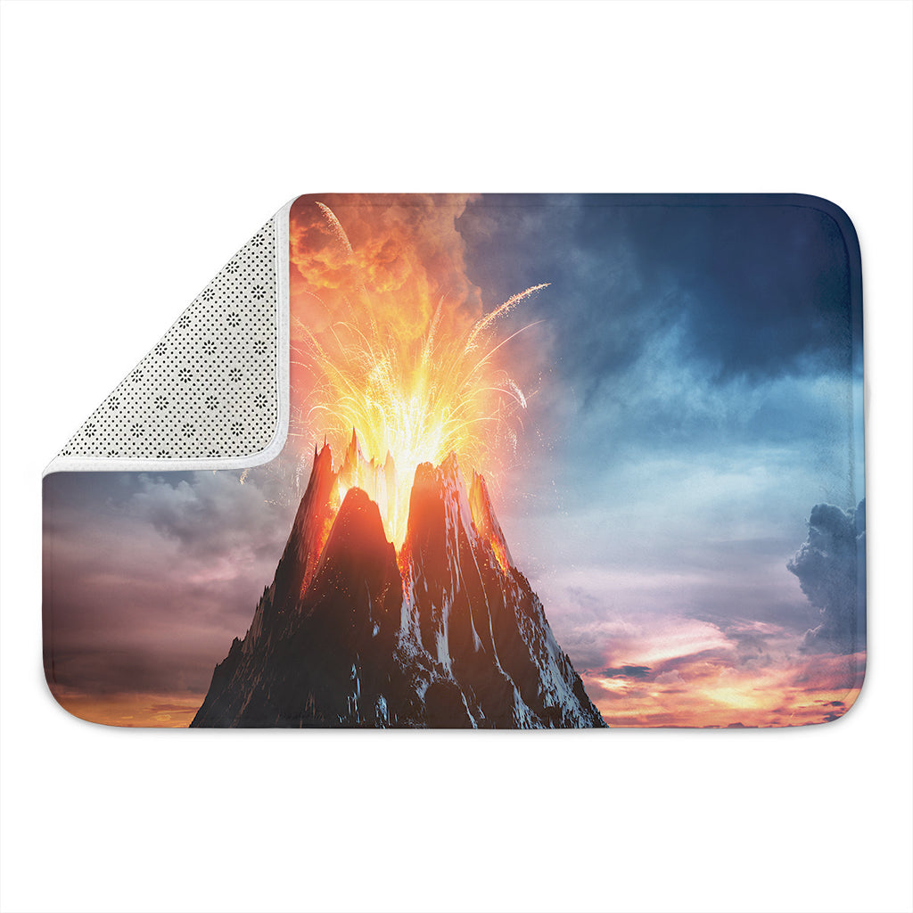 Erupting Volcano Print Indoor Door Mat