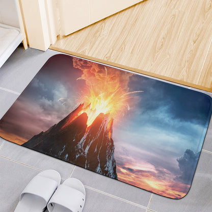 Erupting Volcano Print Indoor Door Mat