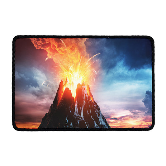 Erupting Volcano Print Kitchen Mat