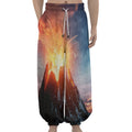 Erupting Volcano Print Lantern Pants