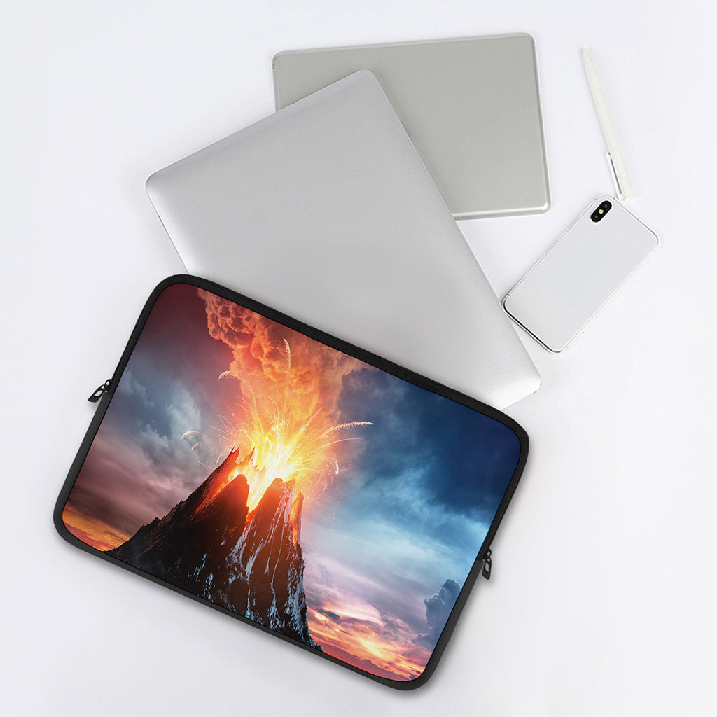 Erupting Volcano Print Laptop Sleeve