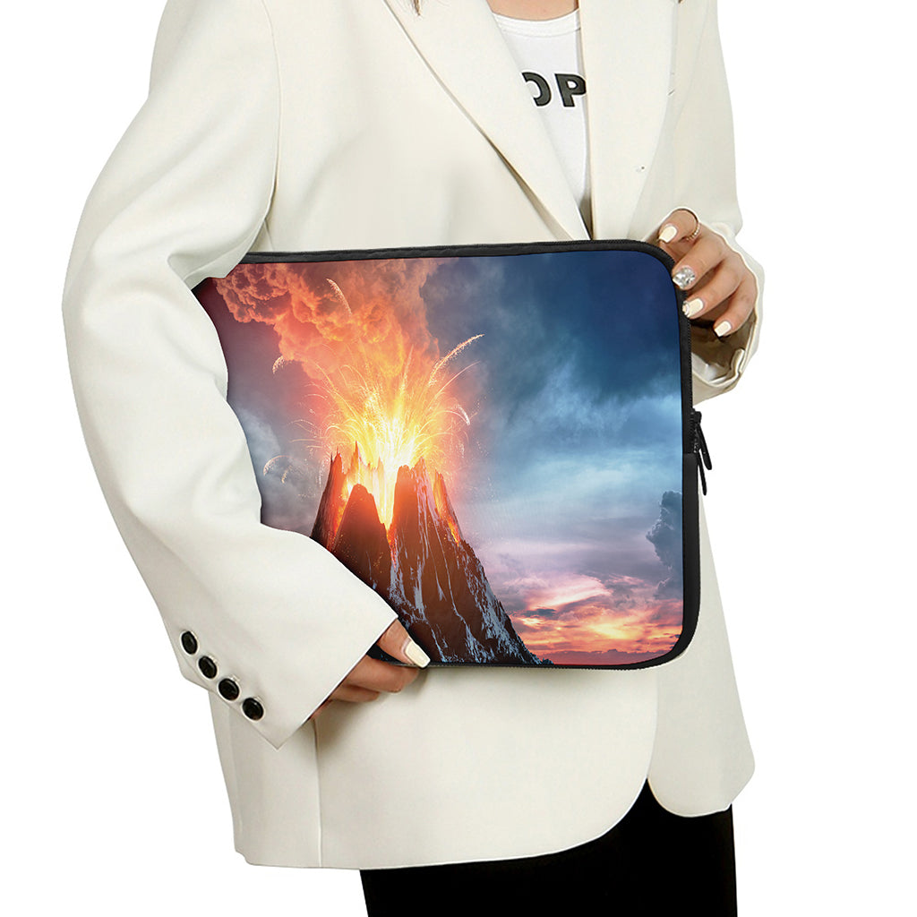 Erupting Volcano Print Laptop Sleeve