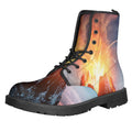 Erupting Volcano Print Lace-Up Boots