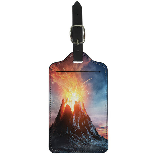Erupting Volcano Print Luggage Tag