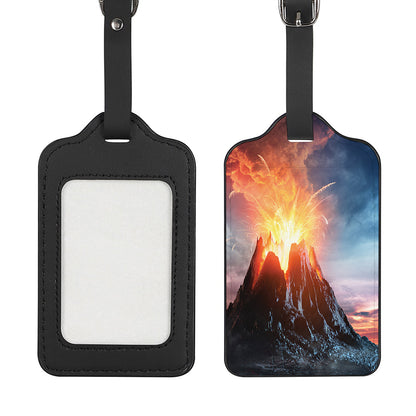 Erupting Volcano Print Luggage Tag