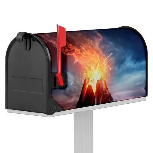 Erupting Volcano Print Mailbox Cover