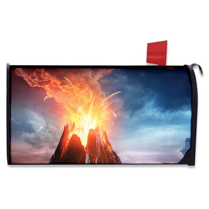 Erupting Volcano Print Mailbox Cover