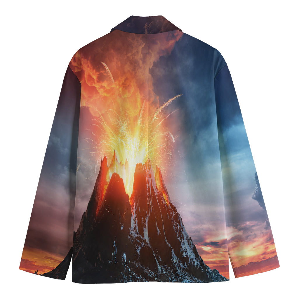 Erupting Volcano Print Men's Blazer