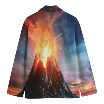 Erupting Volcano Print Men's Blazer
