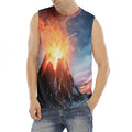 Erupting Volcano Print Men's Fitness Tank Top