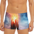 Erupting Volcano Print Men's Short Boxer Briefs