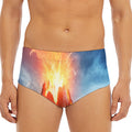 Erupting Volcano Print Men's Triangle Swim Briefs