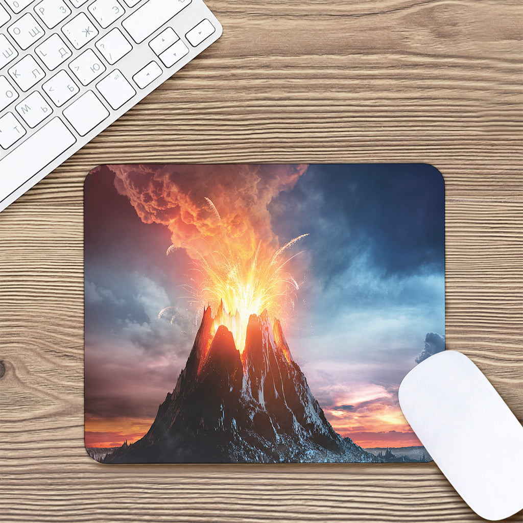 Erupting Volcano Print Mouse Pad